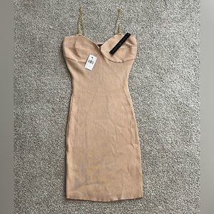 Bodycon Dress with Gold Straps